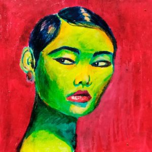 Retrato a ceras colores modulados