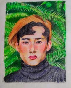 Retrato lápices de colores